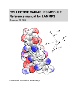 COLLECTIVE VARIABLES MODULE Reference manual for LAMMPS September 28, 2014