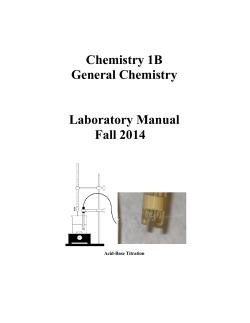 Chemistry 1B General Chemistry  Laboratory Manual
