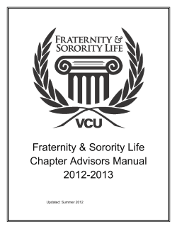 Fraternity &amp; Sorority Life Chapter Advisors Manual 2012-2013