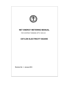NET ENERGY METERING MANUAL CEYLON ELECTRICITY BOARD