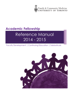 Reference Manual 2014 - 2015 Academic Fellowship