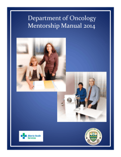 Department of Oncology 4 Mentorship Manual 201