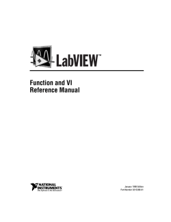 Function and VI Reference Manual  LabVIEW Function and VI Reference Manual