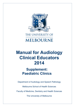 Manual for Audiology Clinical Educators 2014