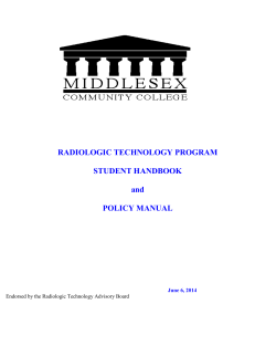 RADIOLOGIC TECHNOLOGY PROGRAM STUDENT HANDBOOK and