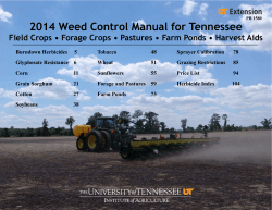 2014 Weed Control Manual for Tennessee
