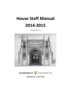 House Staff Manual 2014-2015  Updated June 2014