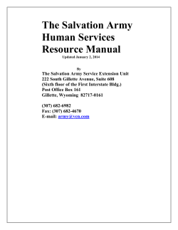 The Salvation Army Human Services Resource Manual