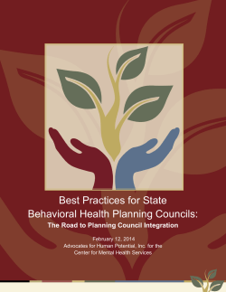 Best Practices for State Behavioral Health Planning Councils: