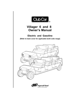 Villager 6 and 8 Owner’s Manual Electric and Gasoline