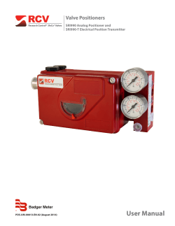 User Manual Valve Positioners SRI990 Analog Positioner and SRI990-T Electrical Position Transmitter