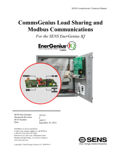 CommsGenius Load Sharing and Modbus Communications For the SENS EnerGenius IQ