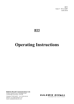 Operating Instructions  BT5 IBT5
