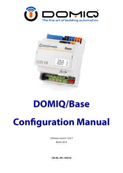 DOMIQ/Base Configuration Manual Software version 1.8.0.3 March 2014