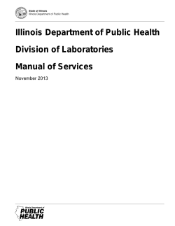 Illinois Department of Public Health  Division of Laboratories Manual of Services