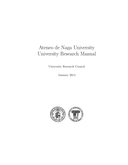 Ateneo de Naga University University Research Manual University Research Council January 2014