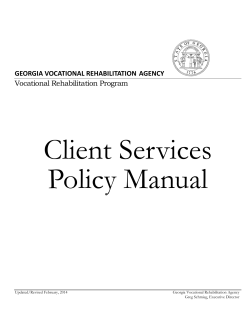 Client Services Policy Manual  AGENCY