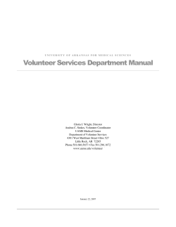 Volunteer Services Department Manual