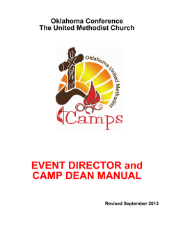 EVENT DIRECTOR and CAMP DEAN MANUAL Oklahoma Conference