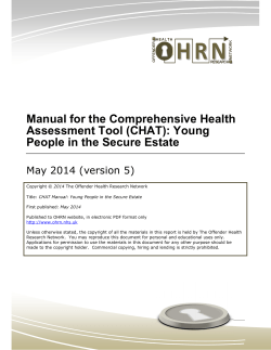 Manual for the Comprehensive Health Assessment Tool (CHAT): Young