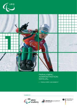 ParalymPic administration manual •	 ParalymPic movement