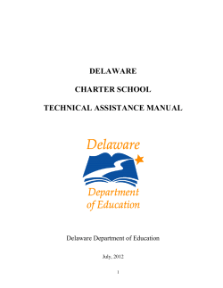 DELAWARE  CHARTER SCHOOL TECHNICAL ASSISTANCE MANUAL