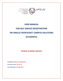 USER MANUAL FOR SELF SERVICE REGISTRATION ON ORACLE PEOPLESOFT CAMPUS SOLUTIONS (STUDENTS)