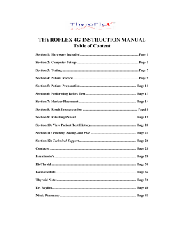 THYROFLEX 4G INSTRUCTION MANUAL  Table of Content
