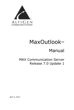 MaxOutlook Manual ™ MAX Communication Server