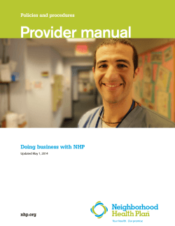 Provider manual Doing business with NHP Policies and procedures Enrolling Employees
