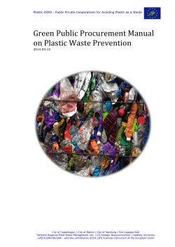Green Public Procurement Manual on Plastic Waste Prevention