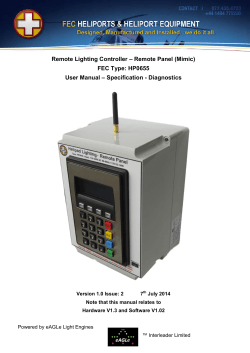 – Remote Panel (Mimic) Remote Lighting Controller FEC Type: HP0655