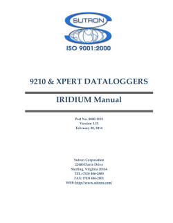 9210 &amp; XPERT DATALOGGERS IRIDIUM Manual