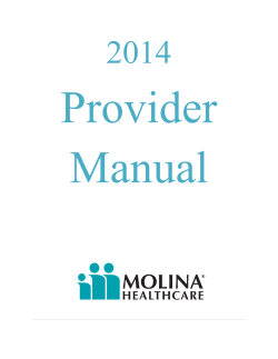 Provider Manual  2014