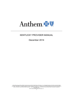 KENTUCKY PROVIDER MANUAL December 2014