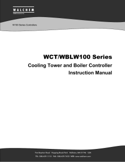 WCT/WBLW100 Series Cooling Tower and Boiler Controller Instruction Manual