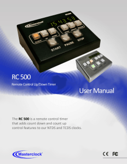 1  Masterclock RC 500 User Manual – v2014.01.01