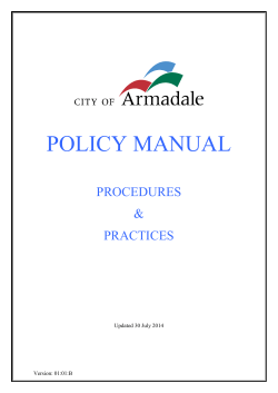 POLICY MANUAL PROCEDURES &amp; PRACTICES