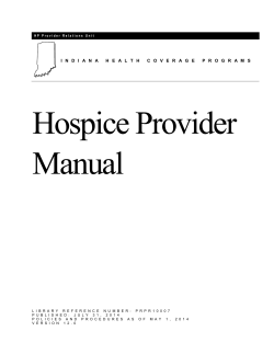 Hospice Provider Manual