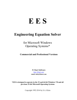 E E S   Engineering Equation Solver