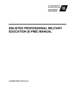 ENLISTED PROFESSIONAL MILITARY EDUCATION (E-PME) MANUAL COMDTINST M1510.2
