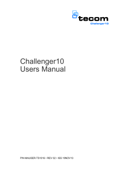 Challenger10 Users Manual P/N MAUSER-TS1016 • REV 02 • ISS 19NOV13