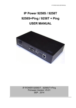 IP Power 9258S / 9258T 9258S+Ping / 9258T + Ping USER MANUAL