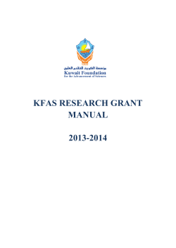 KFAS RESEARCH GRANT MANUAL 2013-2014