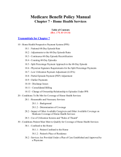 Medicare Benefit Policy Manual Chapter 7 - Home Health Services