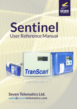 Sentinel User Reference Manual Seven Telematics Ltd. +44 (0)1636 550320