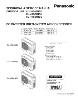 TECHNICAL &amp; SERVICE MANUAL DC INVERTER MULTI-SYSTEM AIR CONDITIONER CU-4KS24NBU