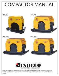 COMPACTOR MANUAL IHC50 IHC75 IHC150