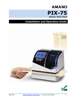 PIX-75  Installation and Operation Guide