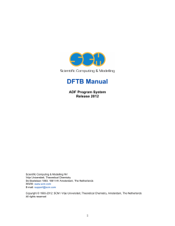DFTB Manual ADF Program System Release 2012